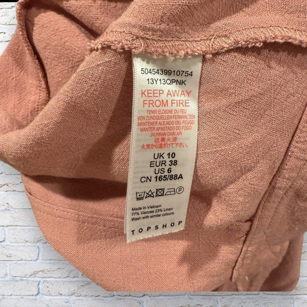 TOPSHOP Wrap Crop Top in Dusty Rose Size 6 - Picture 6 of 7